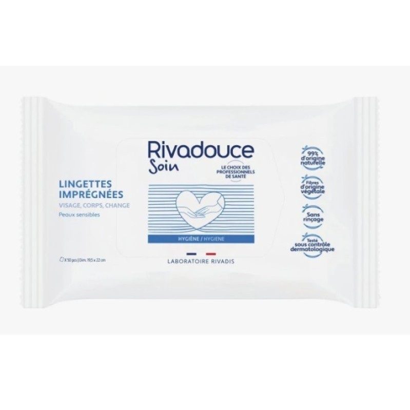 Lingettes nettoyantes impregnees Rivadouce x50